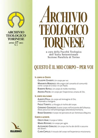 Archivio Teologico Torinese n. 1. Anno 17 - 2011