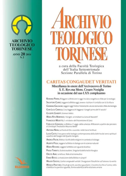 Archivio Teologico Torinese n. 2. Anno 20 - 2014